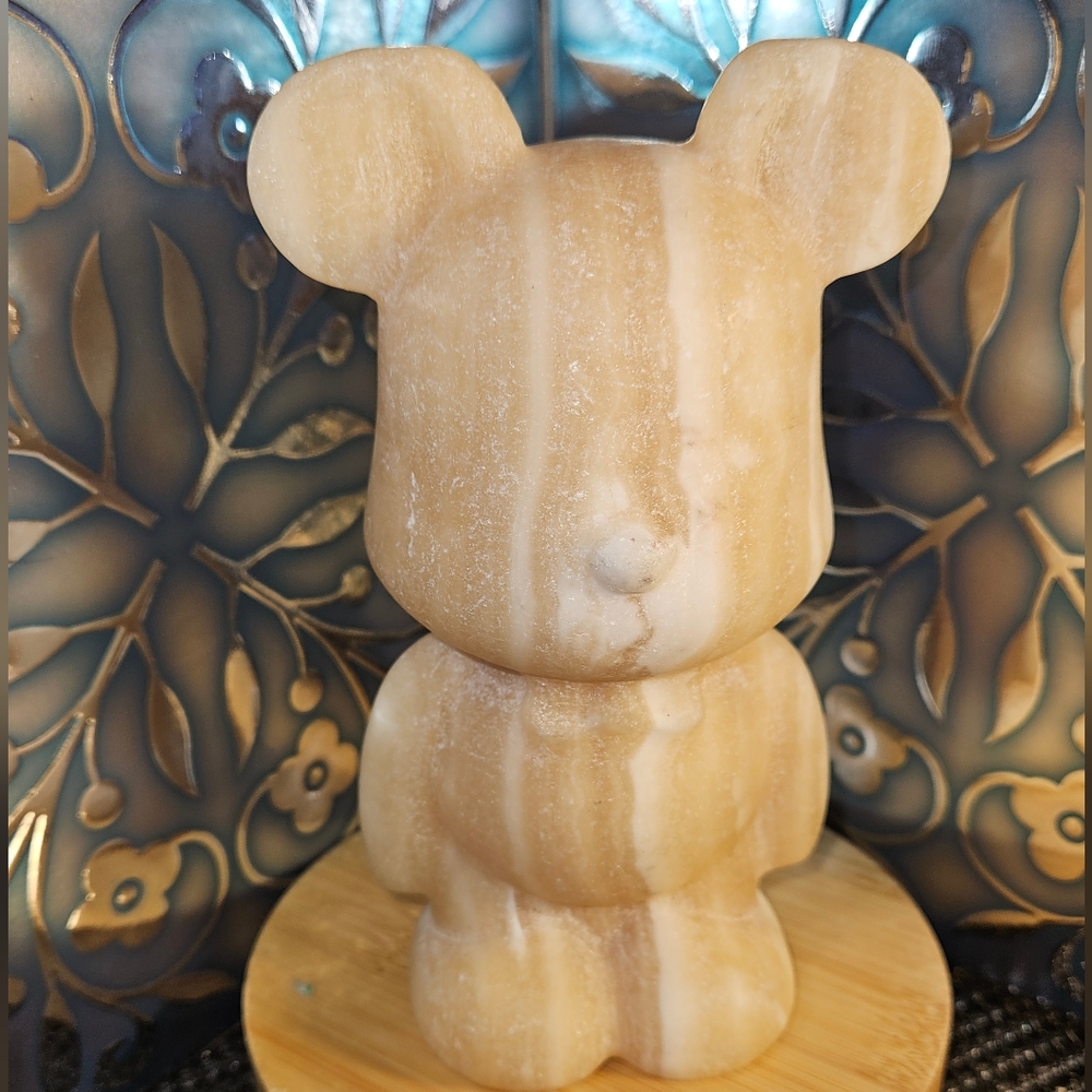 Honey Calcite Bear Carving